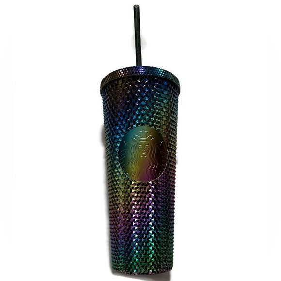 NWT Starbucks Fall 2023 Black Bling Oil Slick Studded Venti Tumbler new - Picture 2 of 2